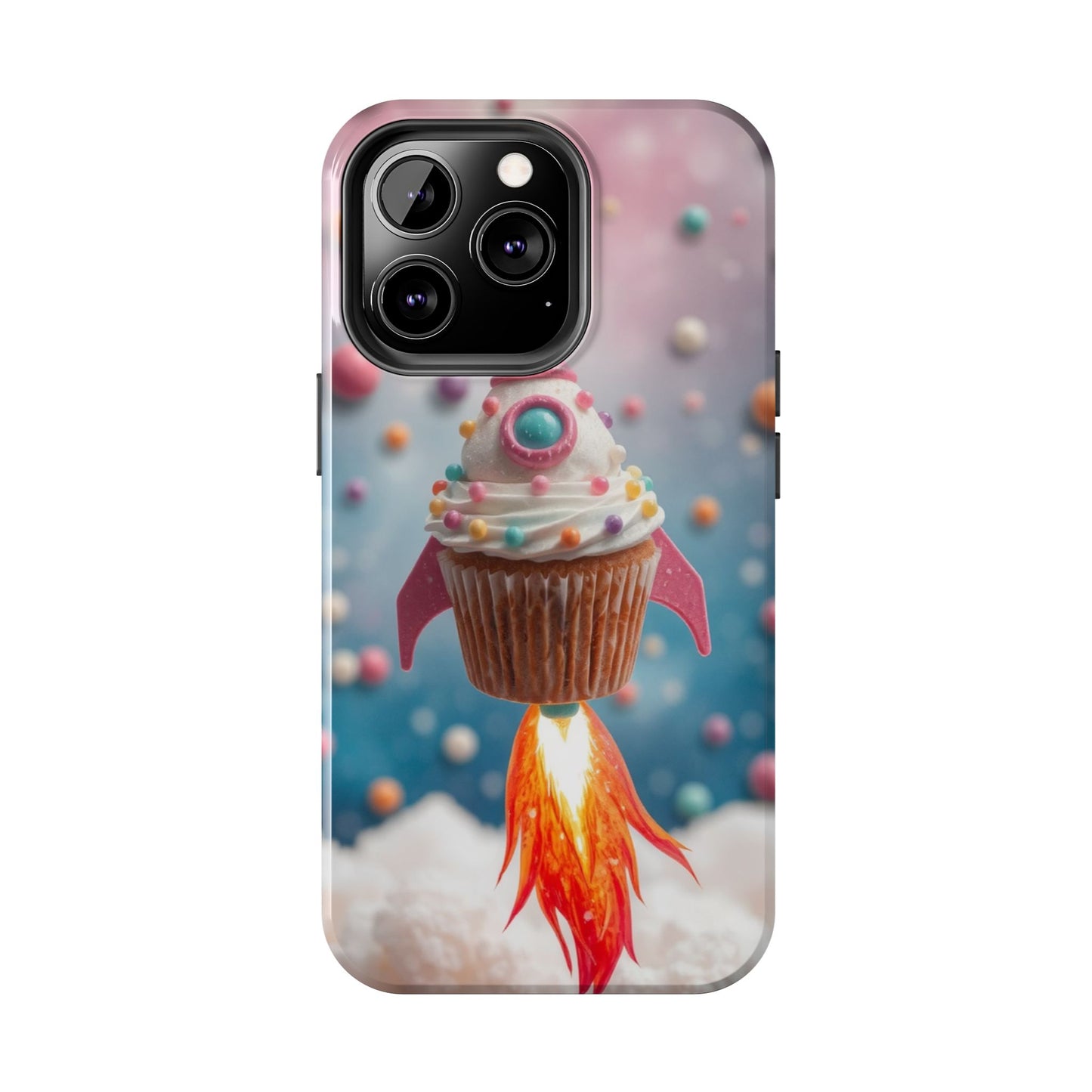 Whimsical Rocket Cupcake Phone Case - Fun Protective Case for Kids and Teens