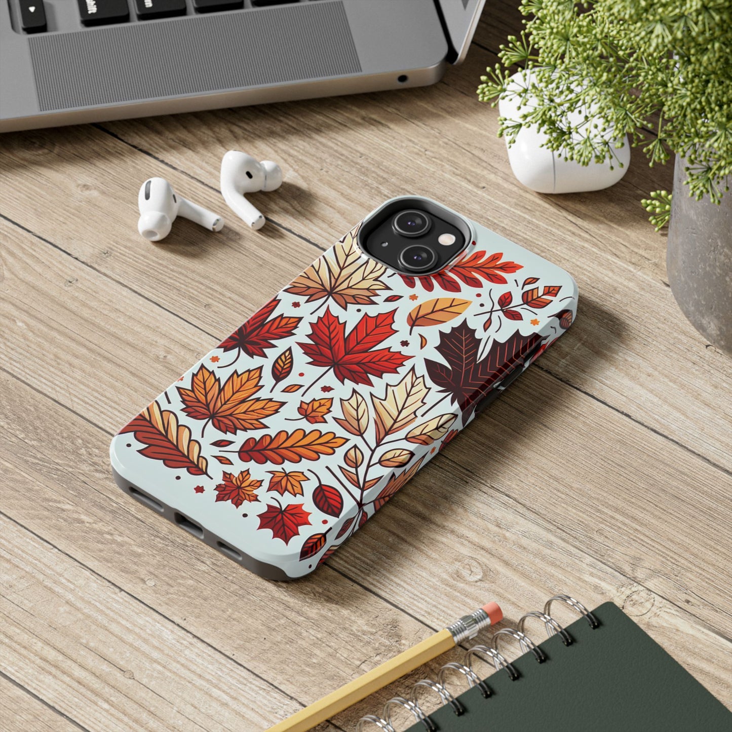 Autumn Leaves Tough Phone Case - Leaves Pattern - for iPhone