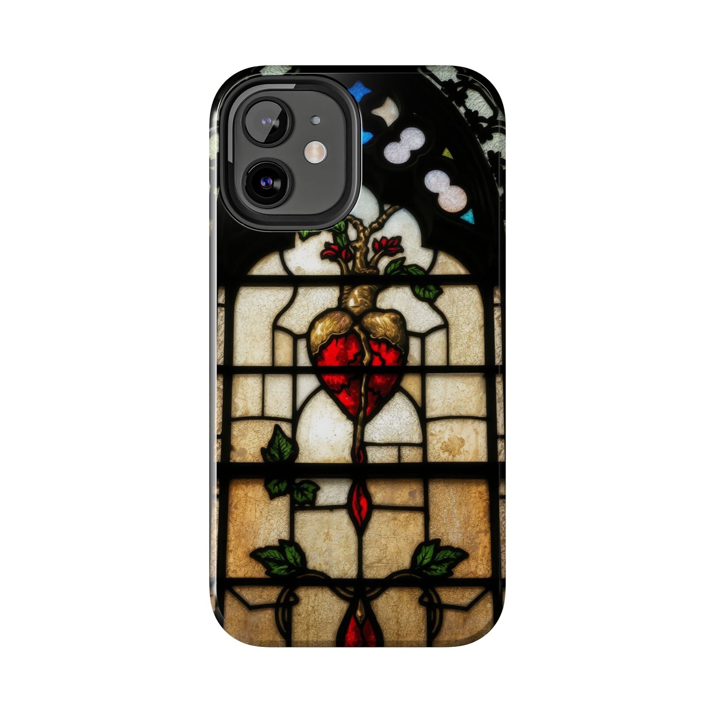Stained Glass Heart Tough Phone Case - Unique Design for Protection & Style