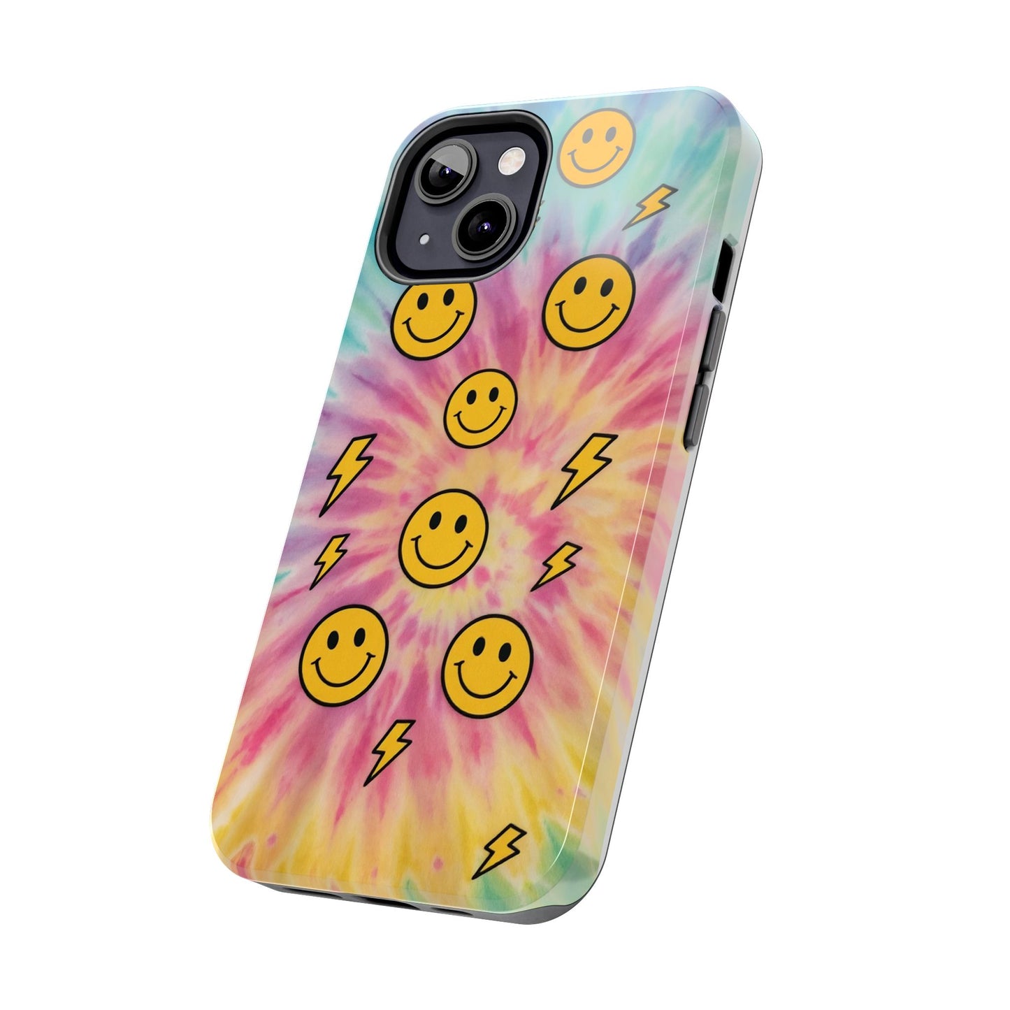 Colorful Smiley Lightning Tough Phone Case - Fun & Durable