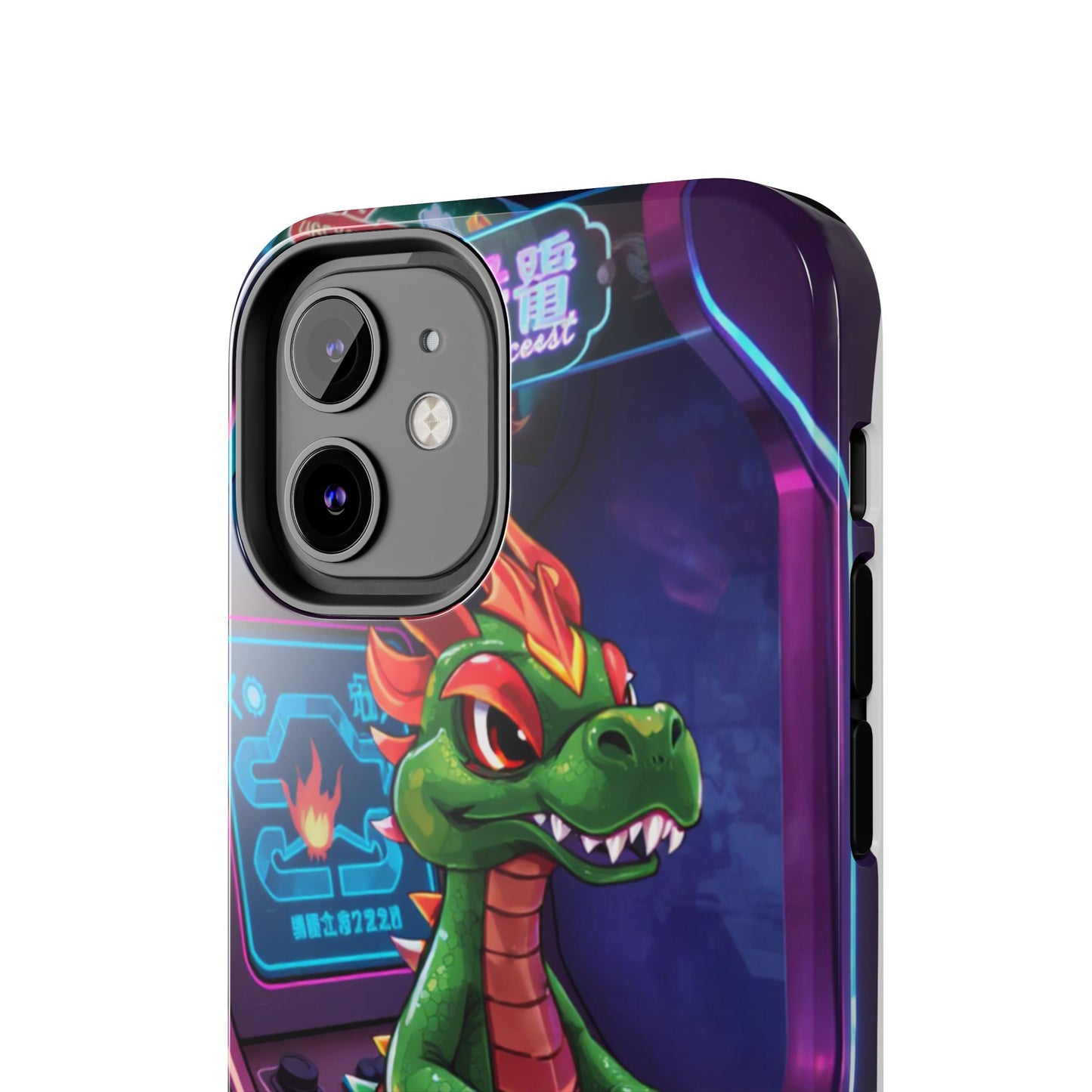 Retro Gamer Tough Phone Case with Dragon Design