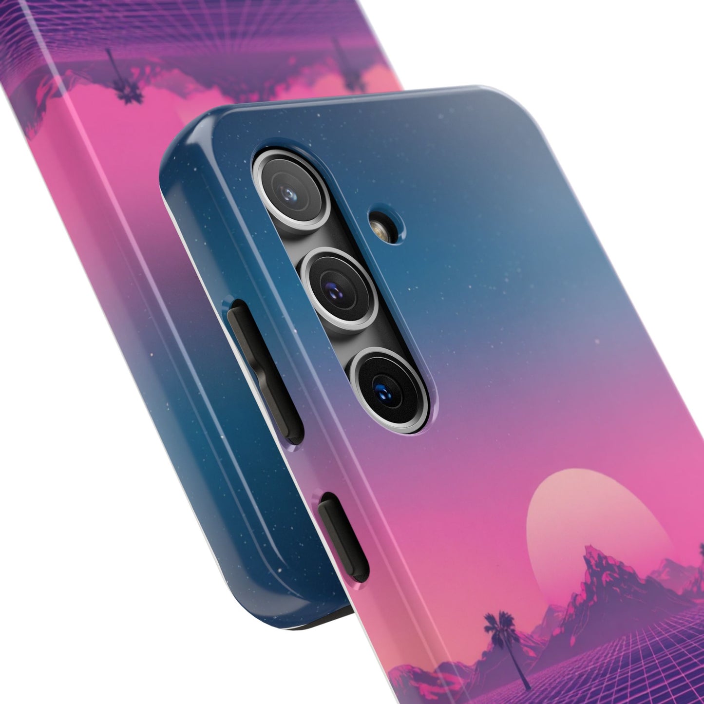 Retro Aesthetic Tough Phone Case - Vibrant Sunset Design