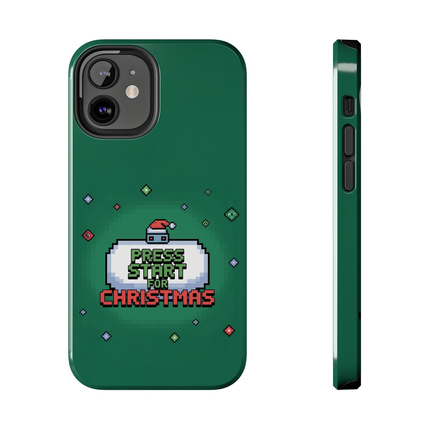 Christmas Pixel Gaming Phone Case - Press Start for Christmas Design