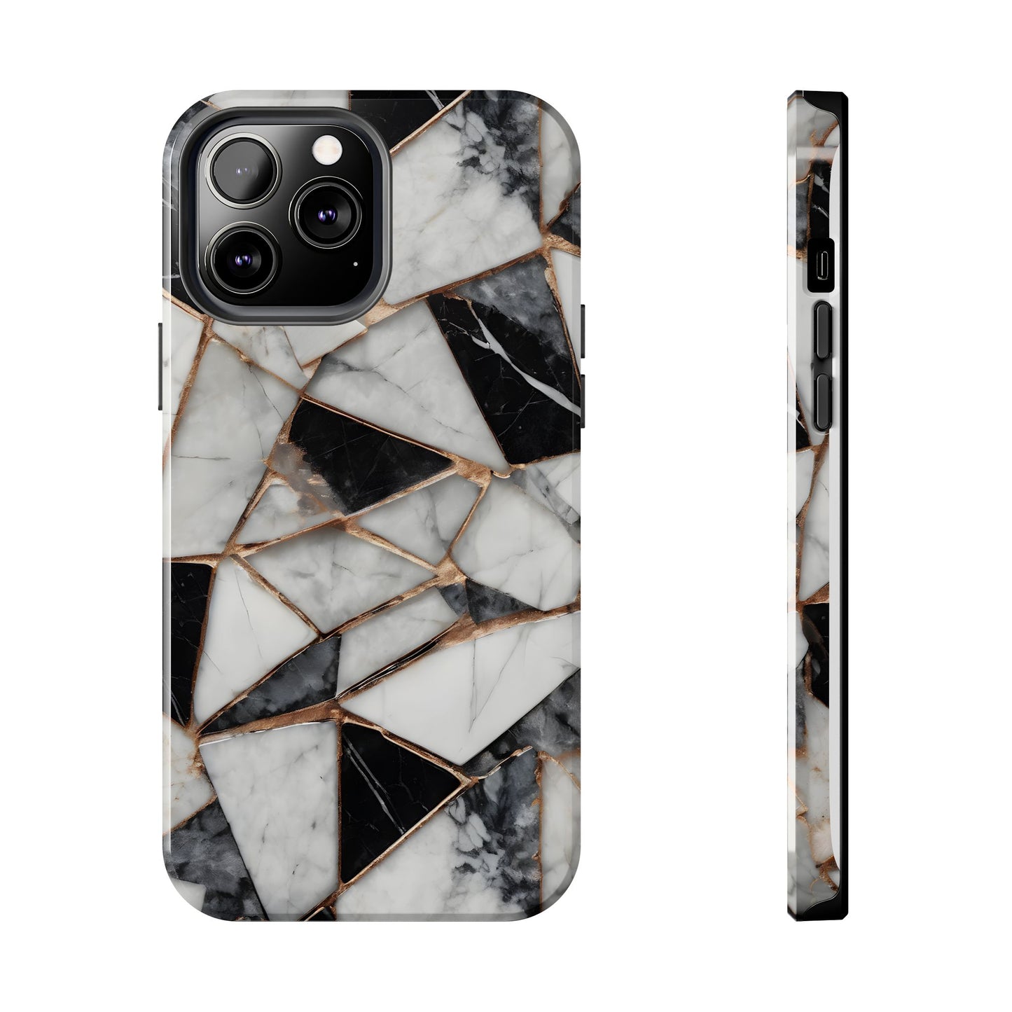 Elegant Marble Tough Phone Case - Stylish Protection for iPhone