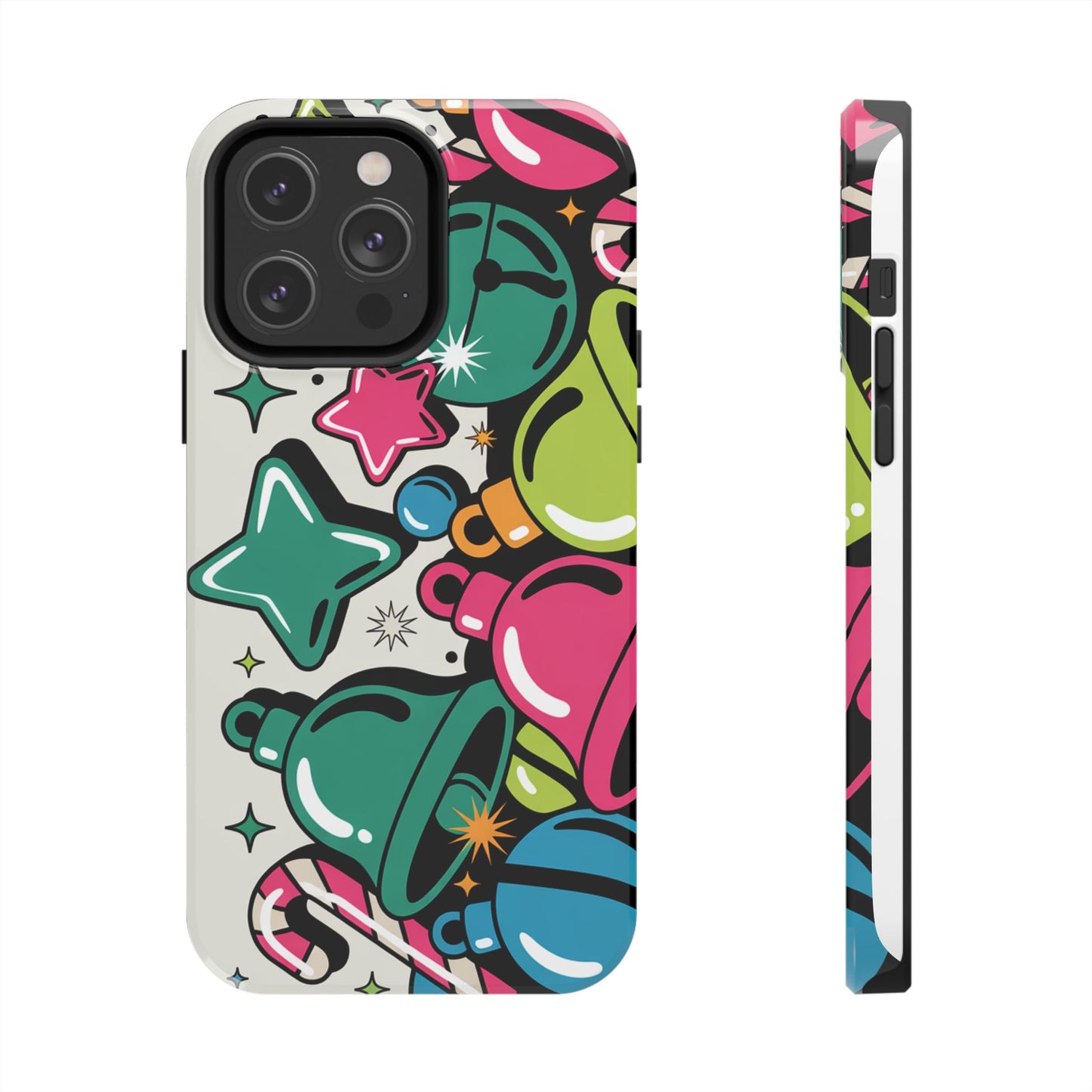Retro 90's Colorful Bell Pattern Tough Phone Case for iPhones