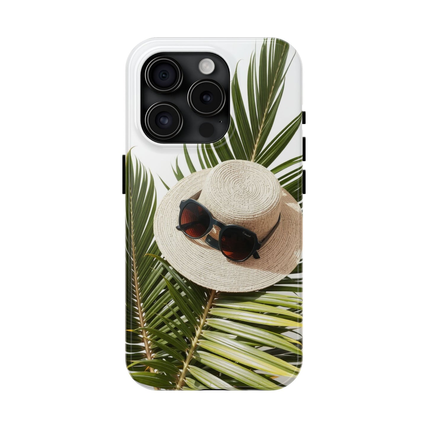 Tropical Phone Case - Summer Vibes with Hat & Sunglasses Design