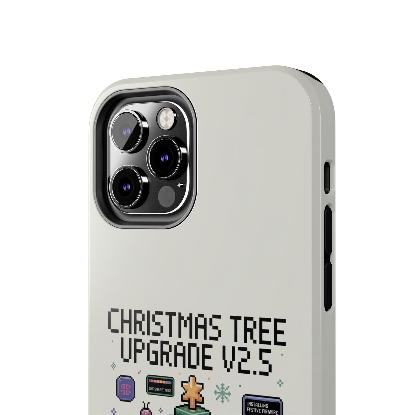 Christmas Tree Upgrade Tough iPhone Case - Pixel Art Design