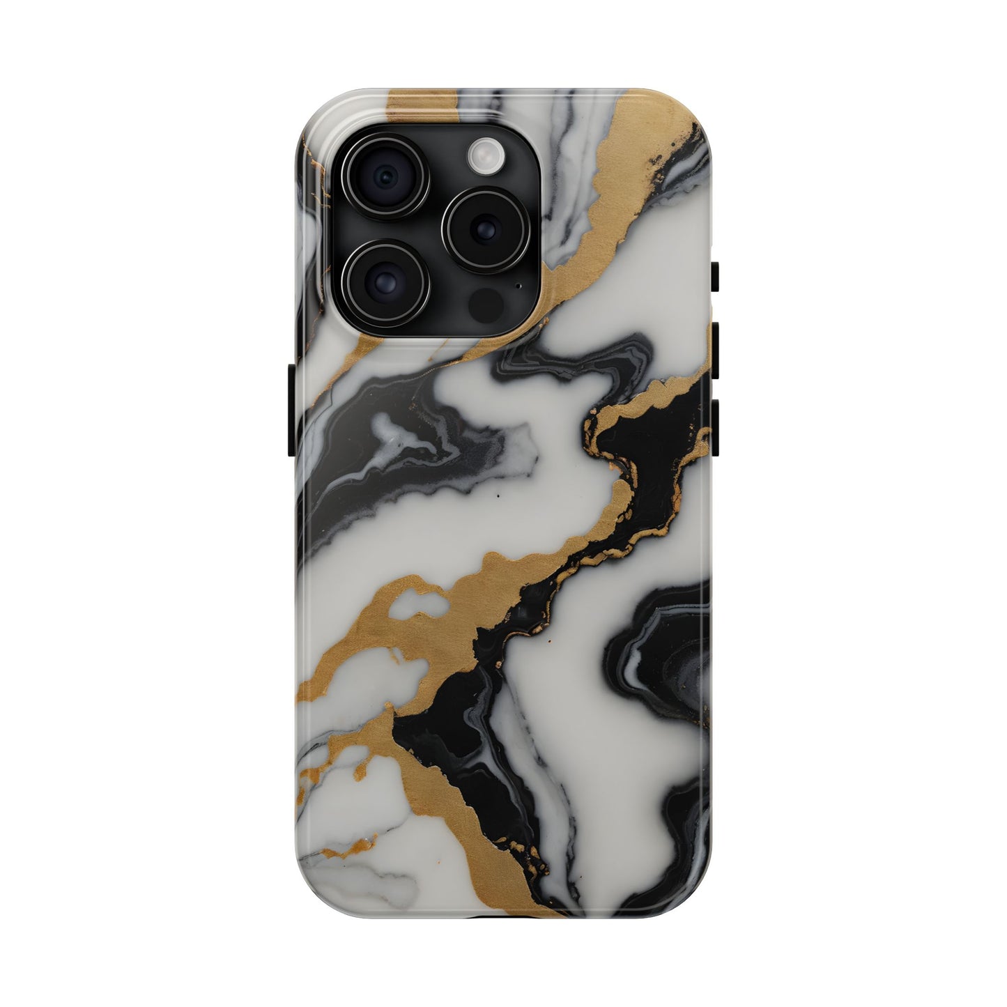 Elegant Gold Marble Tough Phone Case - Stylish Protection for Your iPhone