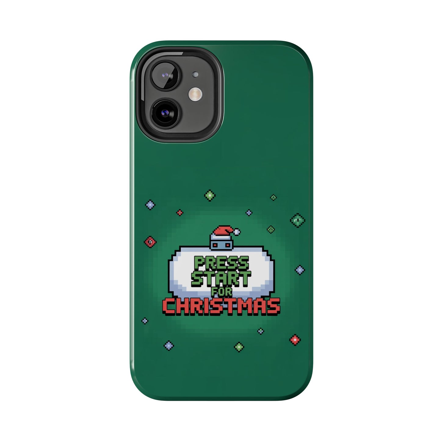 Christmas Pixel Gaming Phone Case - Press Start for Christmas Design