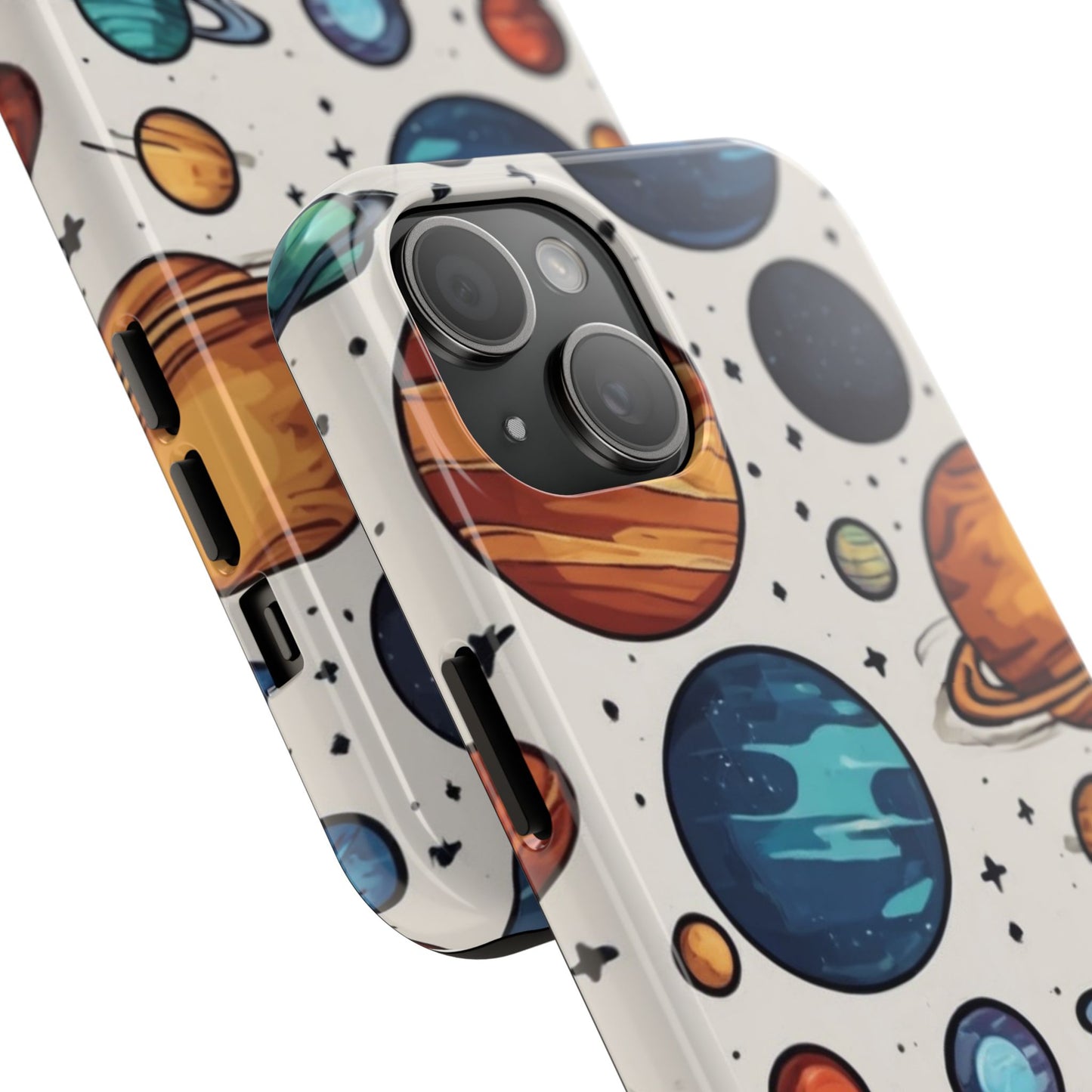 Cosmic Galaxy Tough Phone Case - Planetary Cartoon Design - for iPhone