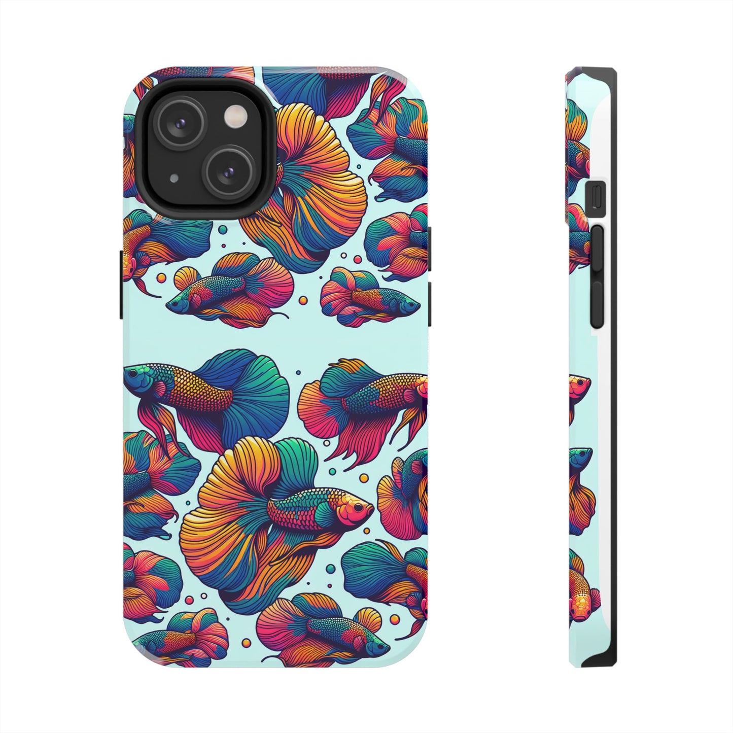 Colorful Fish Pattern Tough Phone Case - Aquatic Lovers - for iPhone