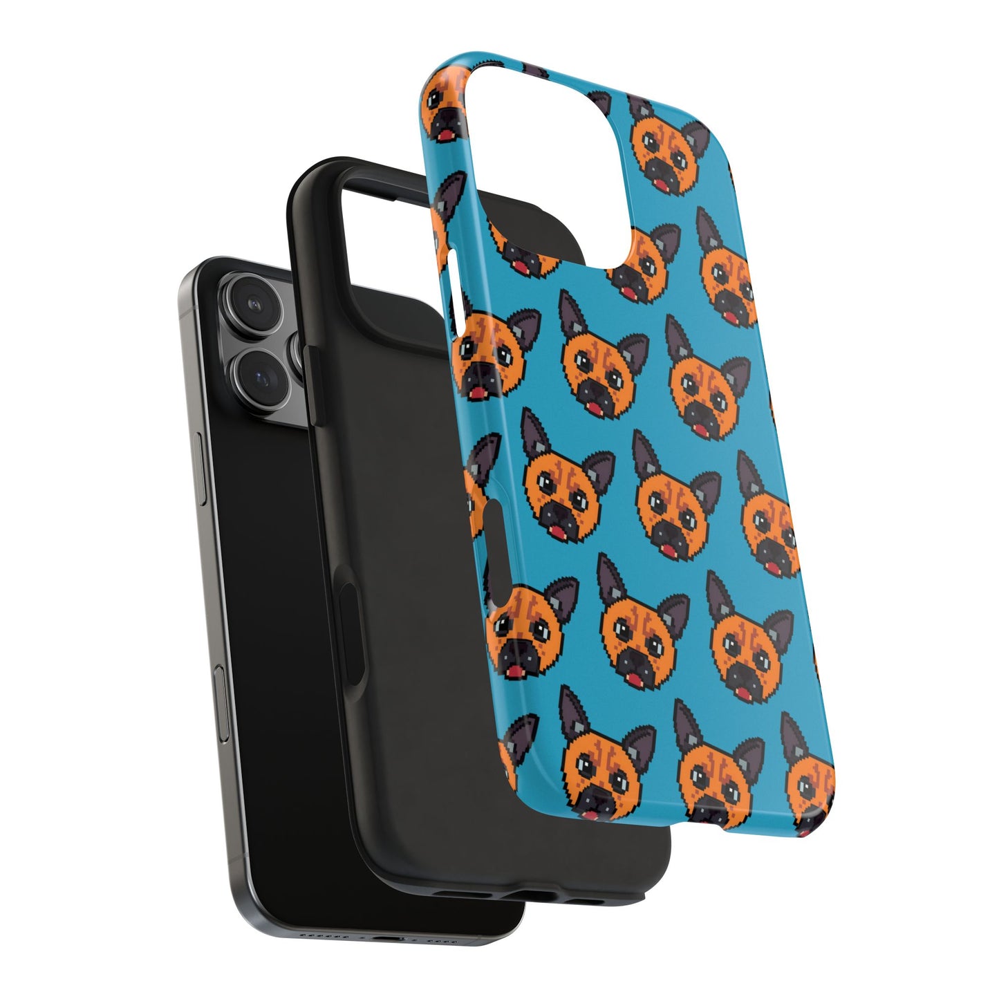 Cute Orange Dog Pixel Art Pattern Tough Phone Case - Fun & Durable Protection - for iPhone