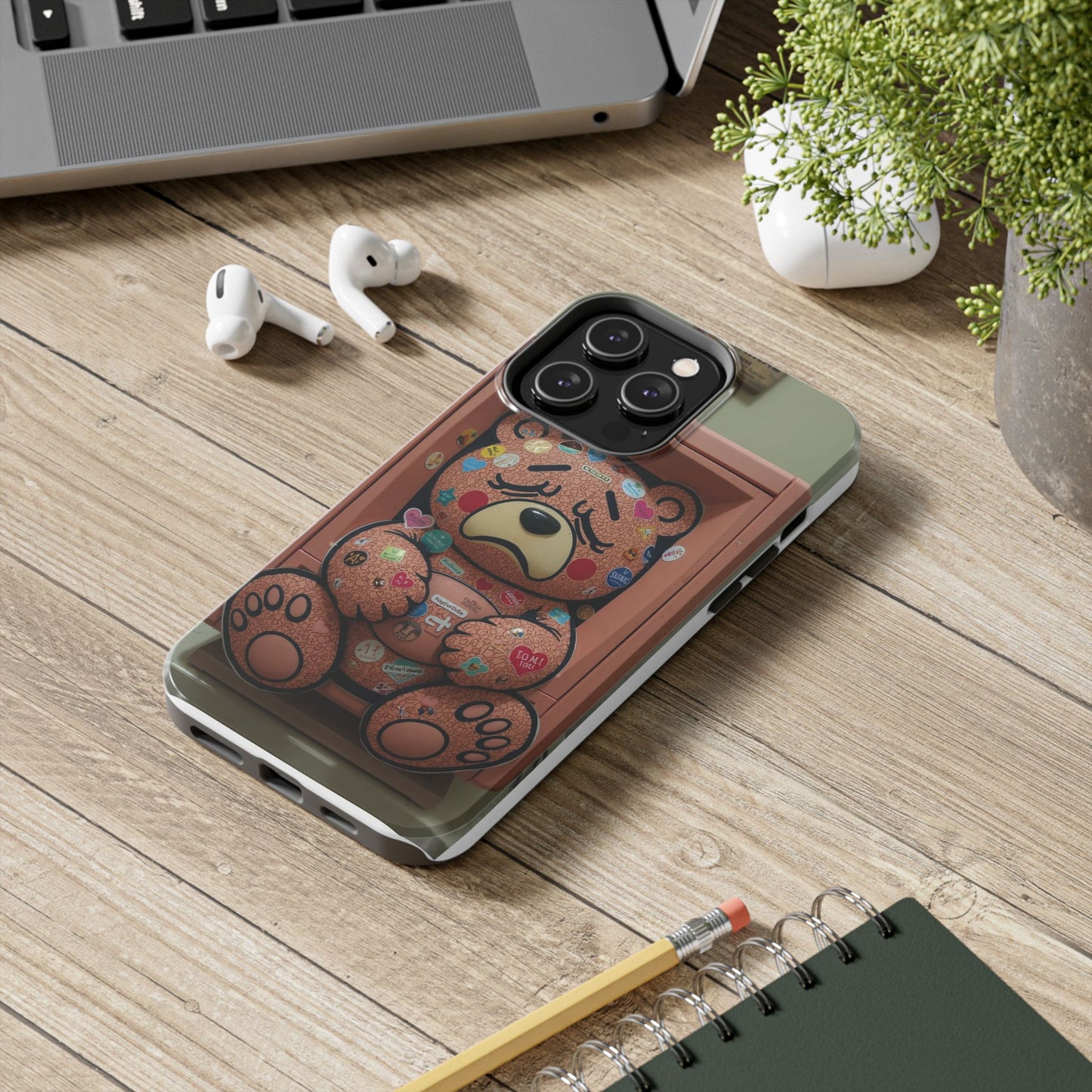 Cute Bear Tough Phone Case - Durable Protection with Fun Design