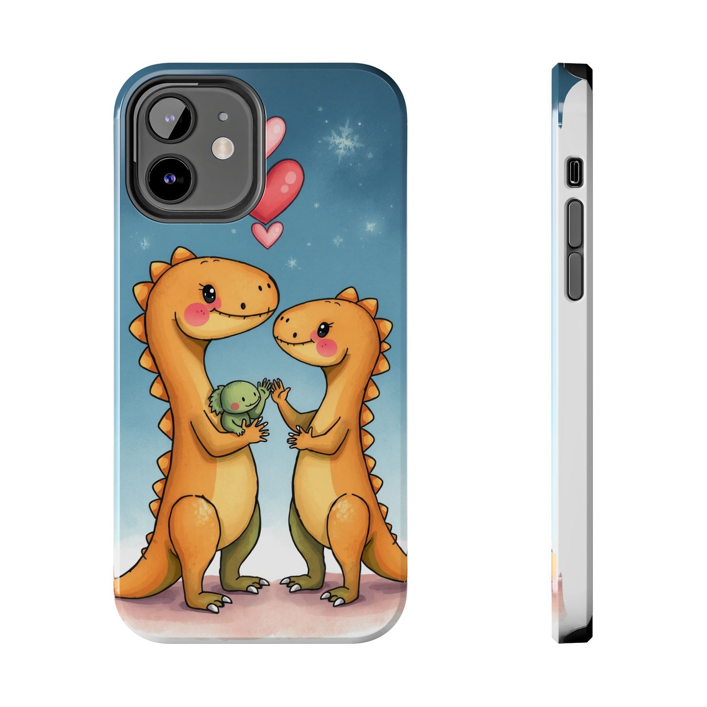 Dino Love Tough Phone Case - Cute & Durable Design for Kids & Parents