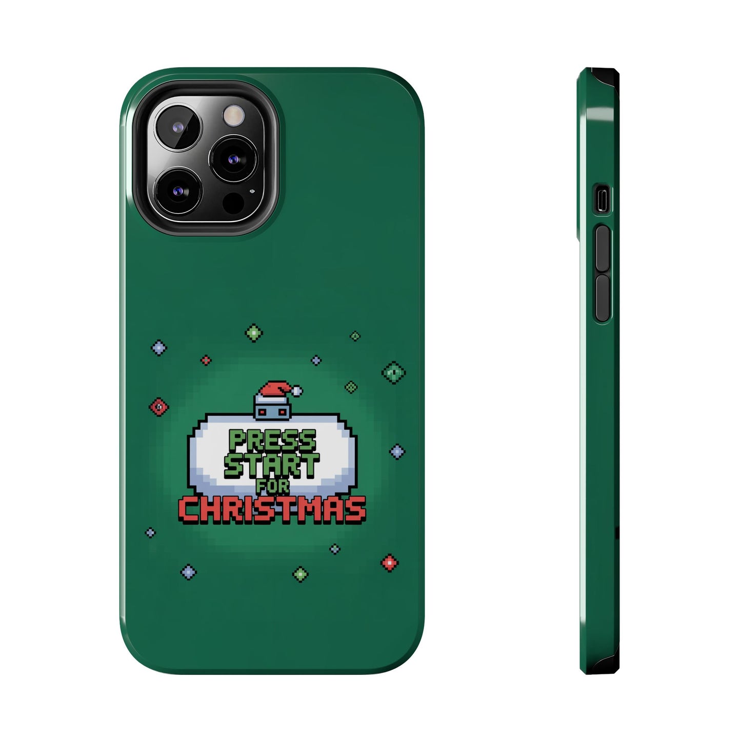 Christmas Pixel Gaming Phone Case - Press Start for Christmas Design