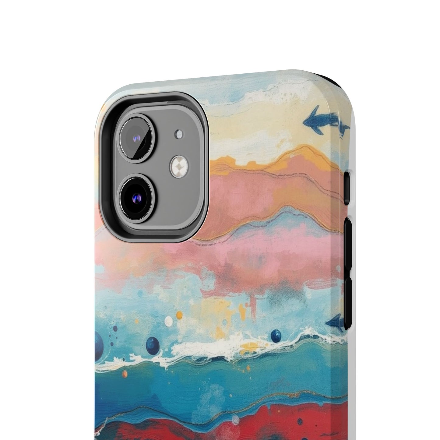 Artistic Tough Phone Case - Vibrant Waves Design for Unique Style