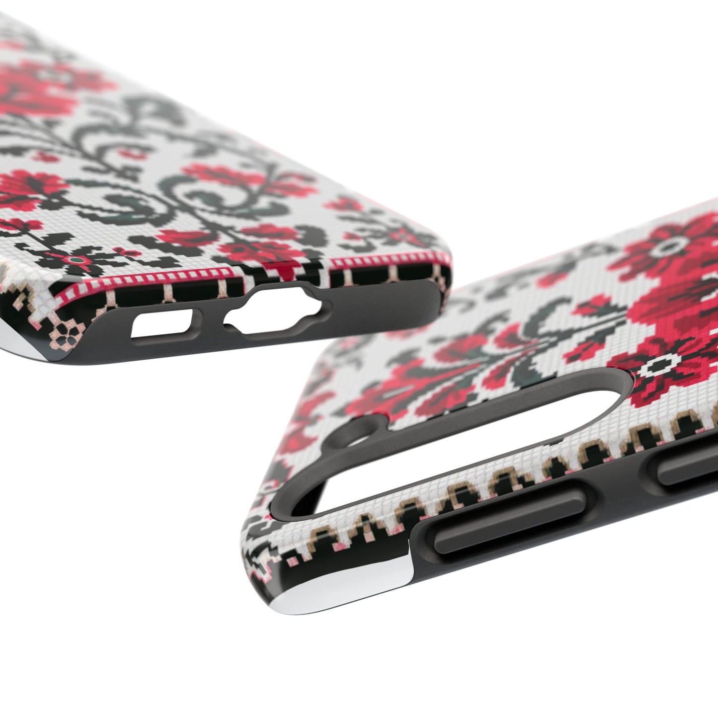 Traditional Floral Knit Tough Phone Cases - Durable Protection with Vintage Style - for iPhone