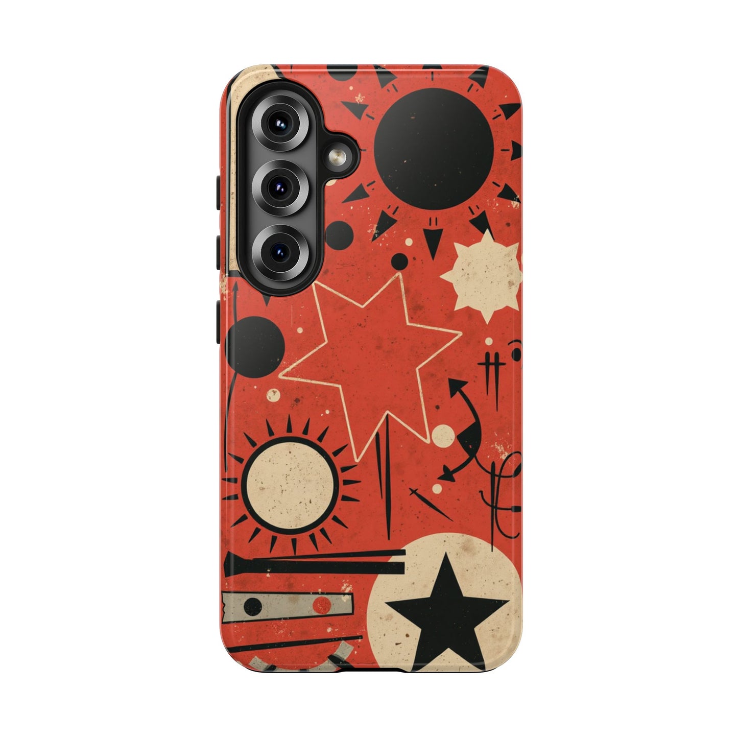 Retro Bold Tough Phone Case - Unique Geometric Design - for iPhone