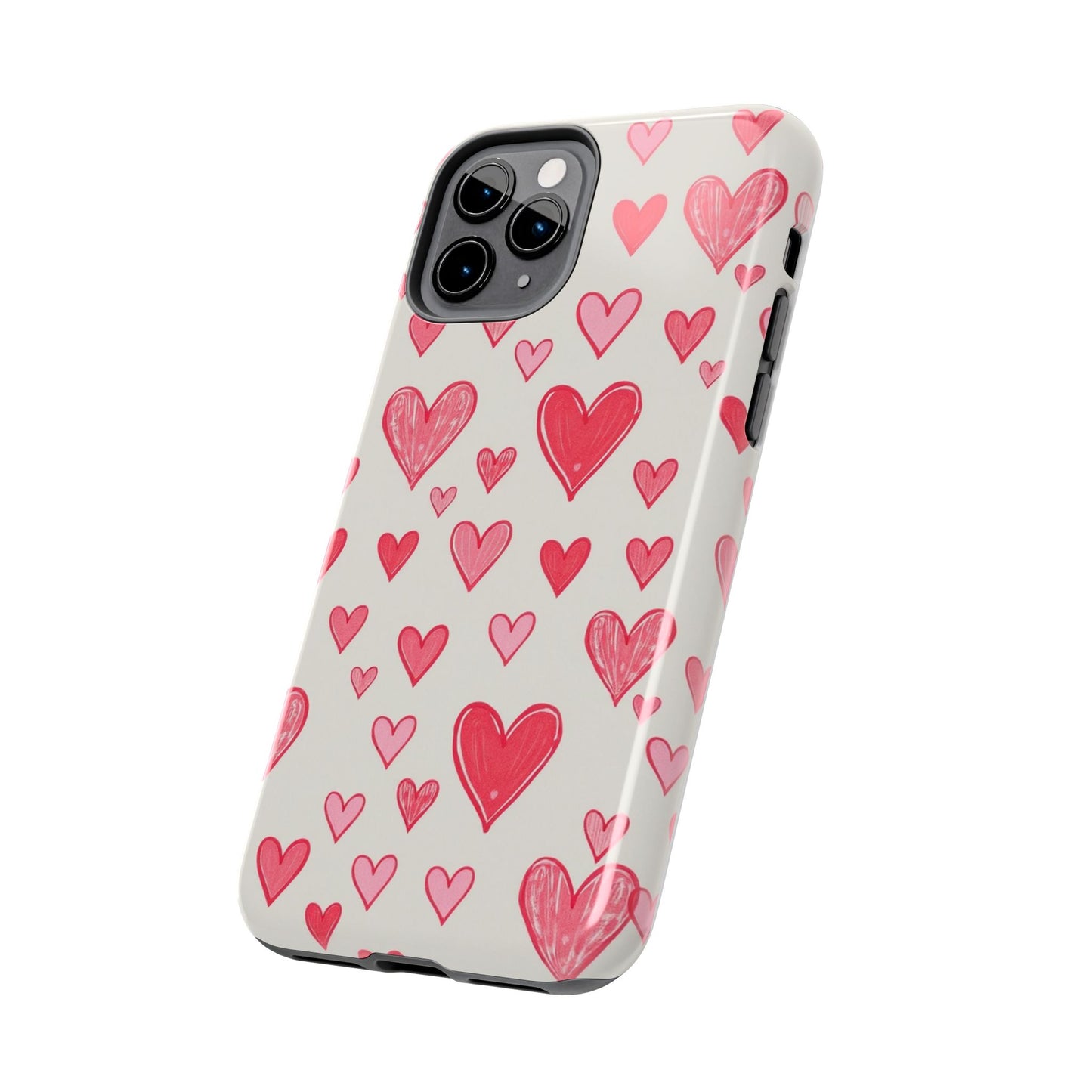 Heart Pattern Tough Phone Case - Cute and Stylish Protection