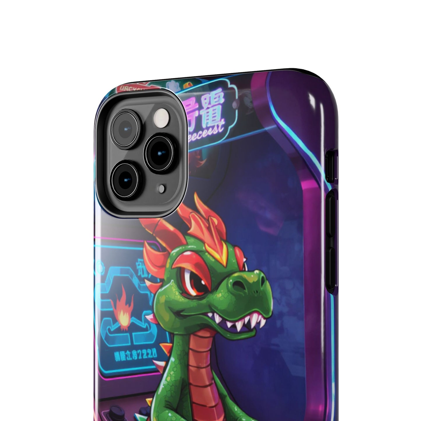 Retro Gamer Tough Phone Case with Dragon Design