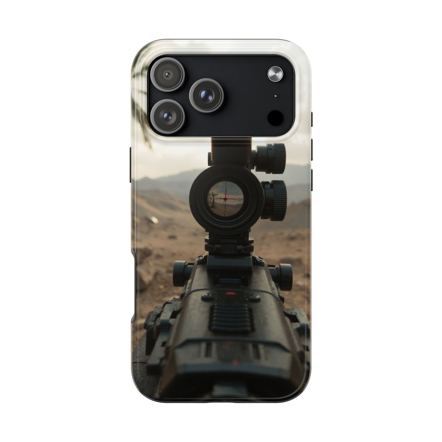 Tough Phone Case with Sniper Scope Design - Durable & Stylish Protection for Outdoors Enthusiasts