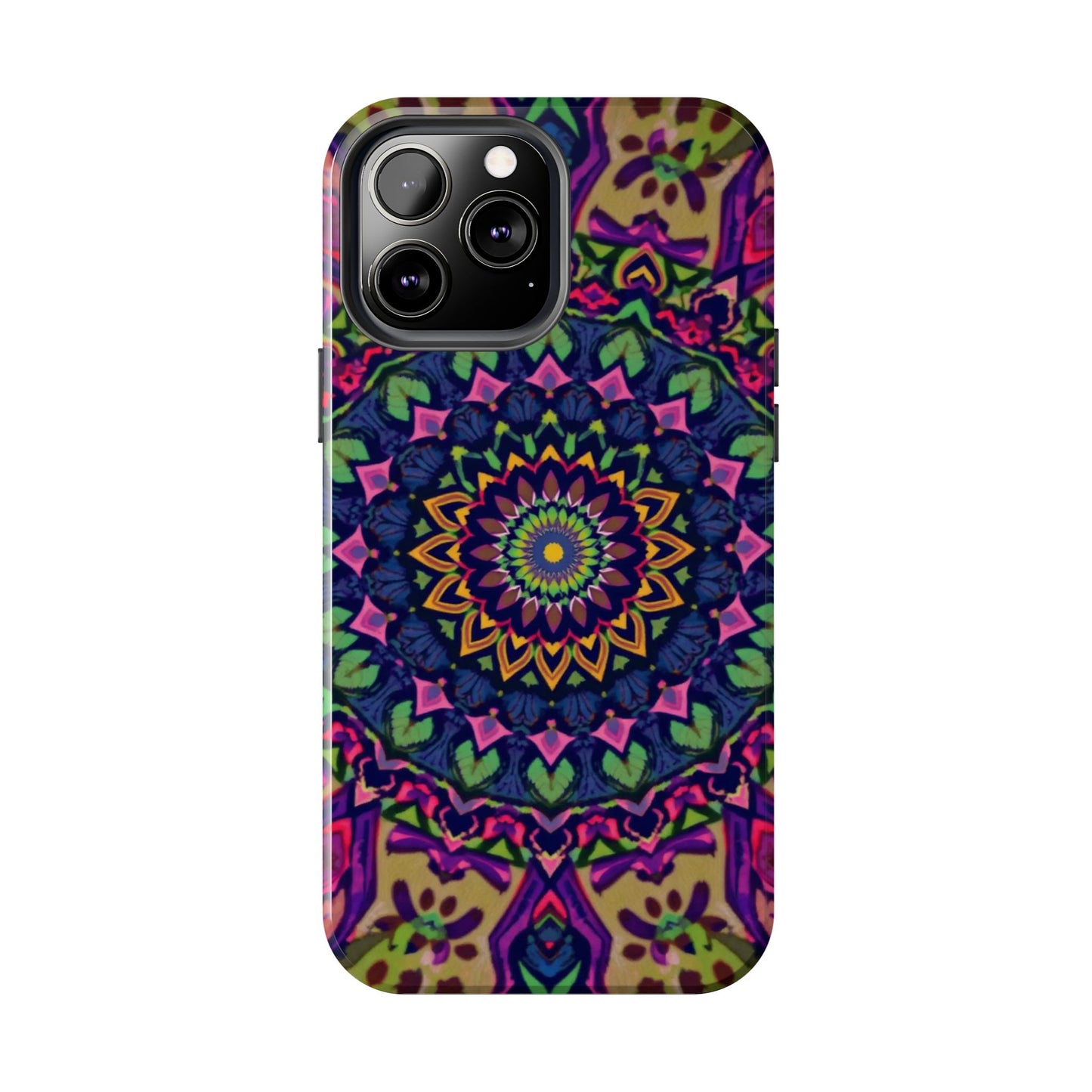 Vibrant Mandala Tough Phone Case - Colorful, Purple Fusion, Durable Protection for Your Device - for iPhone