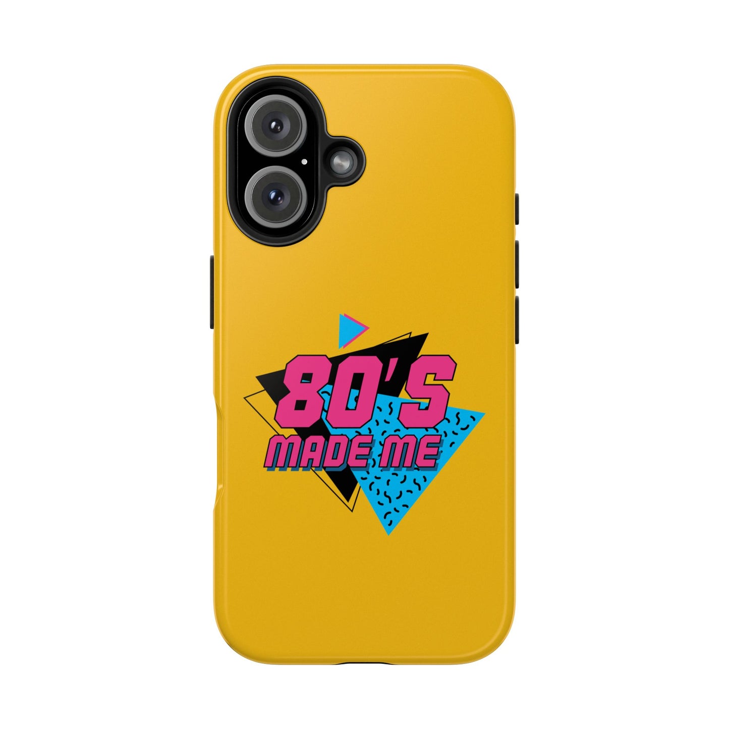 80's Made Me Tough Phone Case - Retro Yellow Silicone Cover - for iPhone