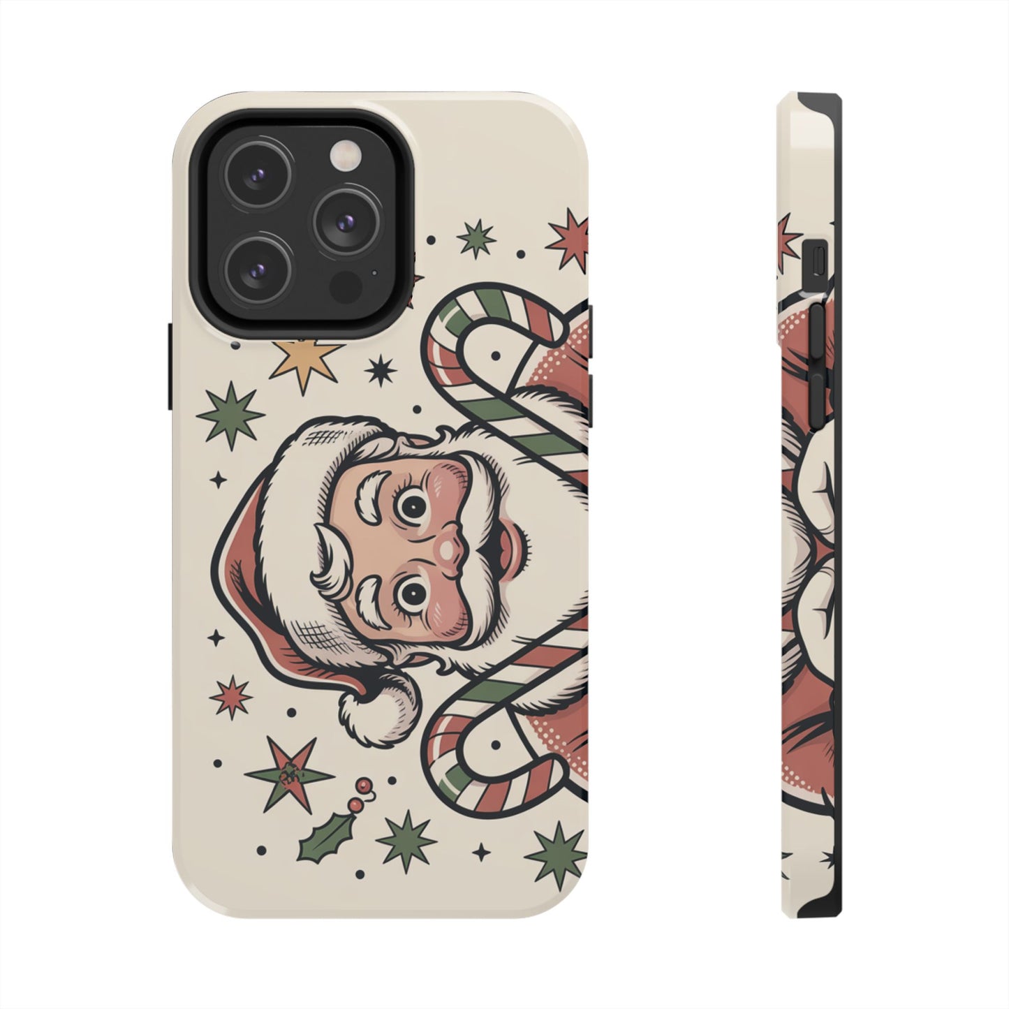 Retro Santa Tough Phone Case - Festive Holiday Design