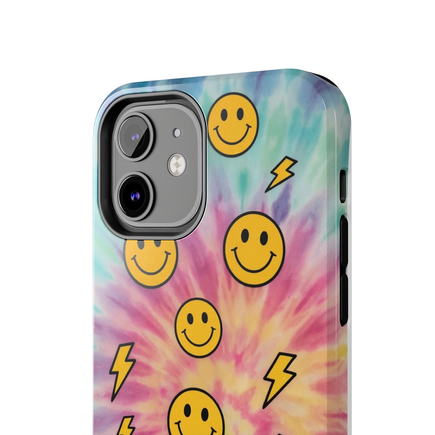Colorful Smiley Lightning Tough Phone Case - Fun & Durable