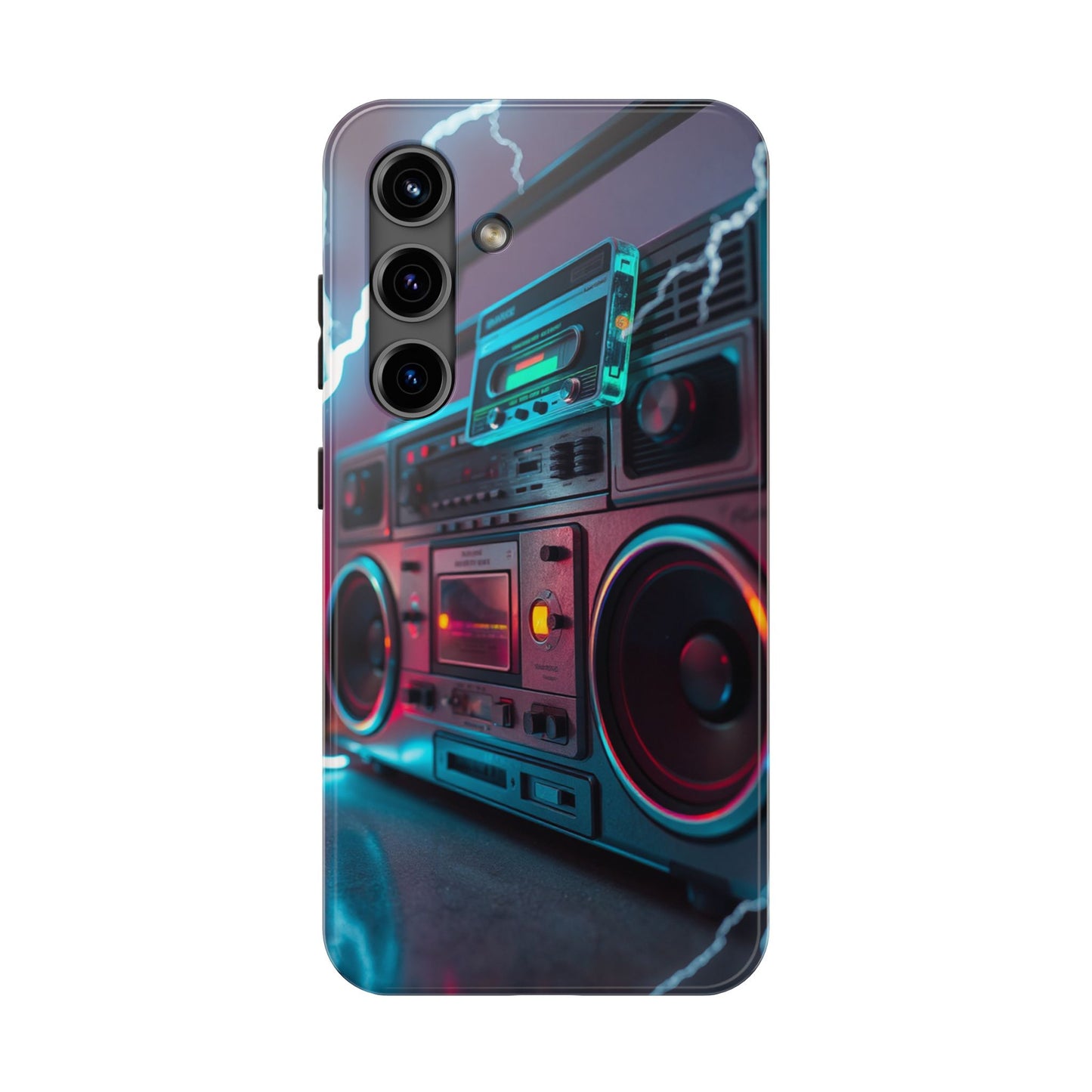 Retro Boombox Tough Phone Case – Vibrant Protection for Music Lovers