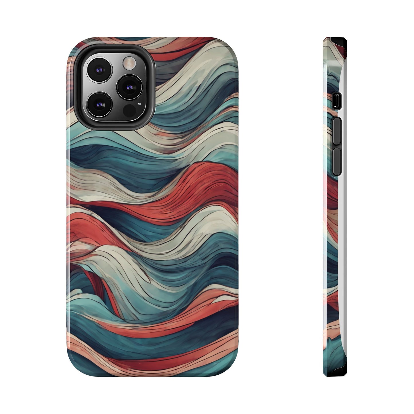 Abstract Waves Tough Phone Case - Stylish & Durable Phone Protection - for iPhone
