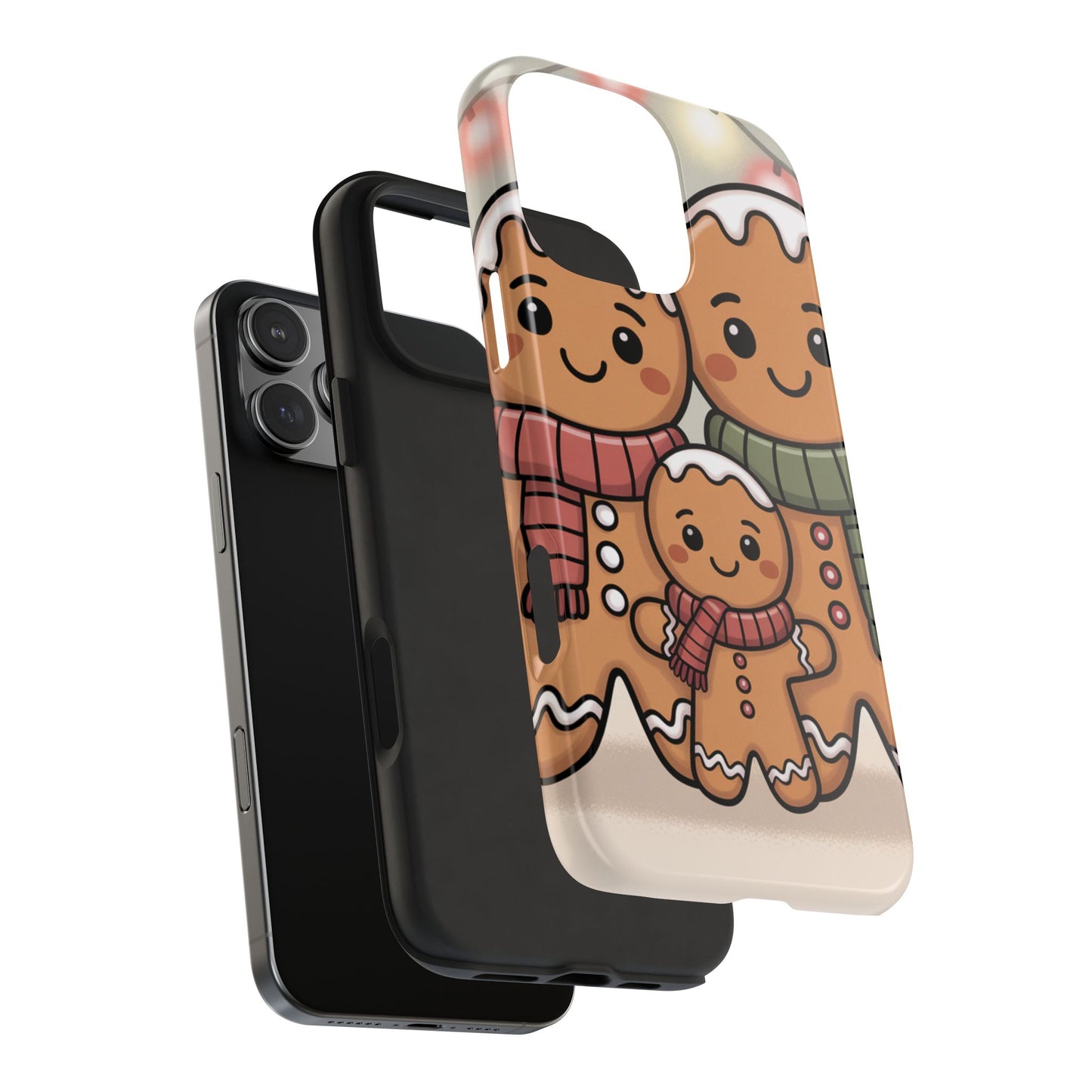 Gingerbread Cartoon Family Tough Phone Case – Festive Holiday Protection
