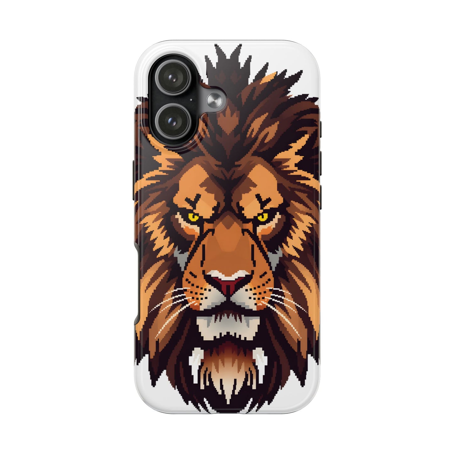 Fierce Pixelated Lion Tough Phone Case - Durable Design for Animal Lovers - for iPhone