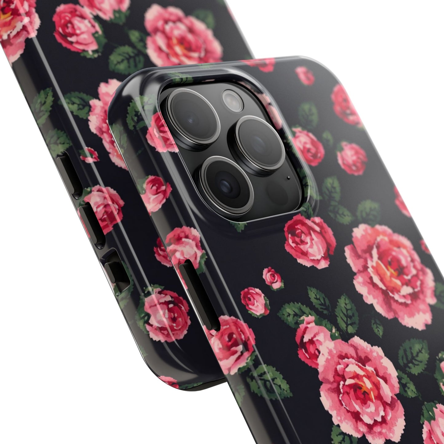 Pixelated Floral Tough Phone Case - Elegant Rose Design for Protection & Style - for iPhone