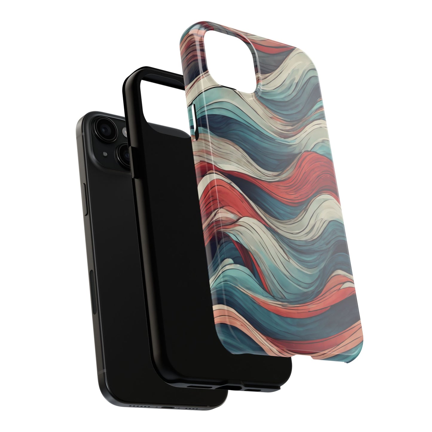 Abstract Waves Tough Phone Case - Stylish & Durable Phone Protection - for iPhone