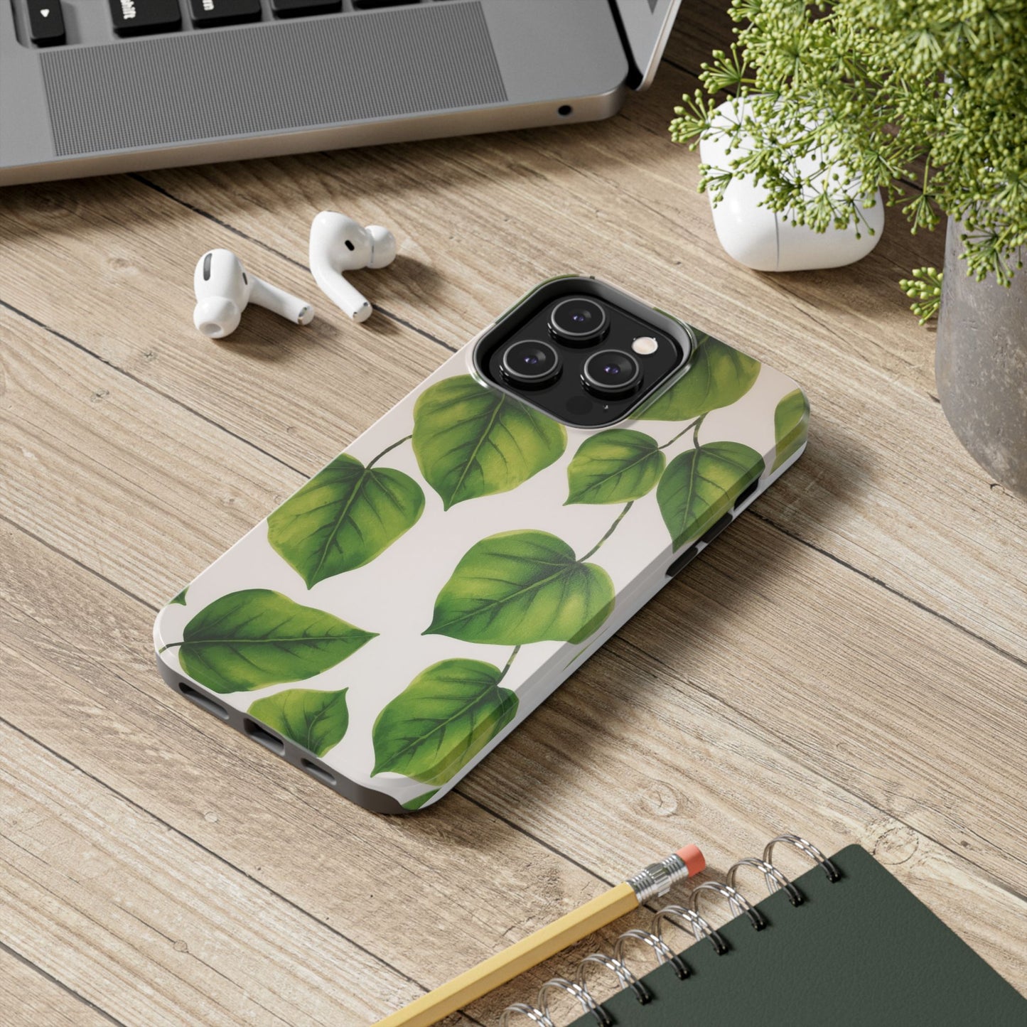 Tough Phone Cases with Green Leaf Design | Eco-Friendly Protection for Nature Lovers