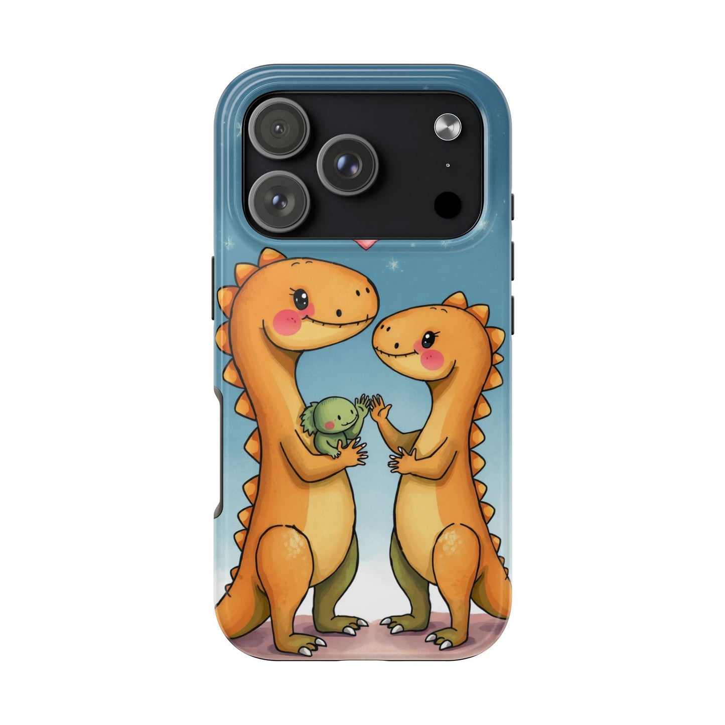 Dino Love Tough Phone Case - Cute & Durable Design for Kids & Parents