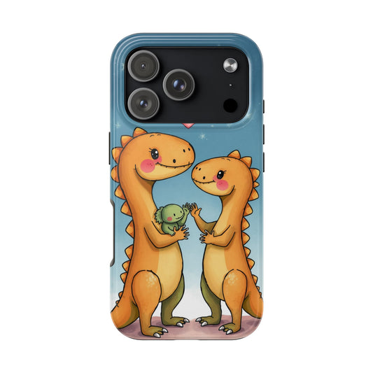 Dino Love Tough Phone Case - Cute & Durable Design for Kids & Parents