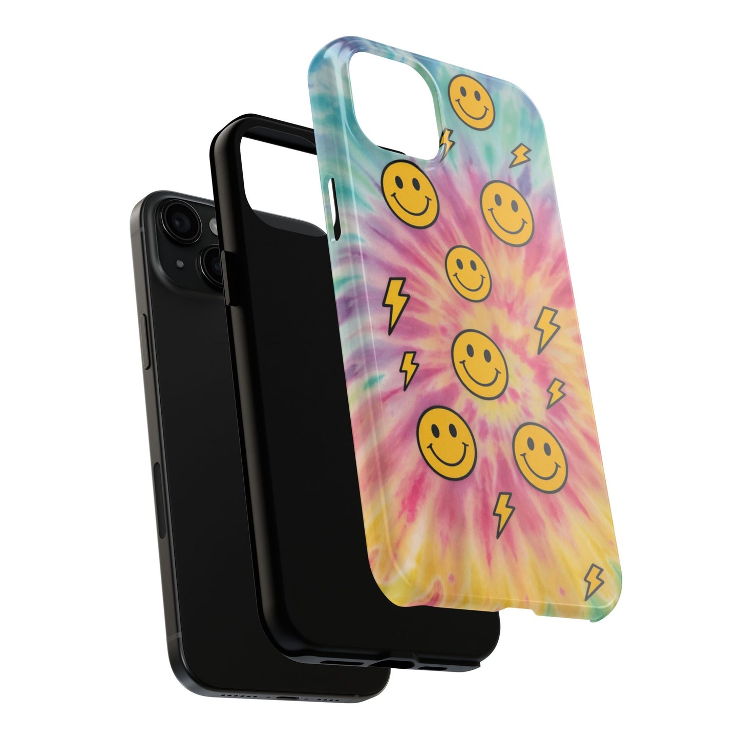 Colorful Smiley Lightning Tough Phone Case - Fun & Durable