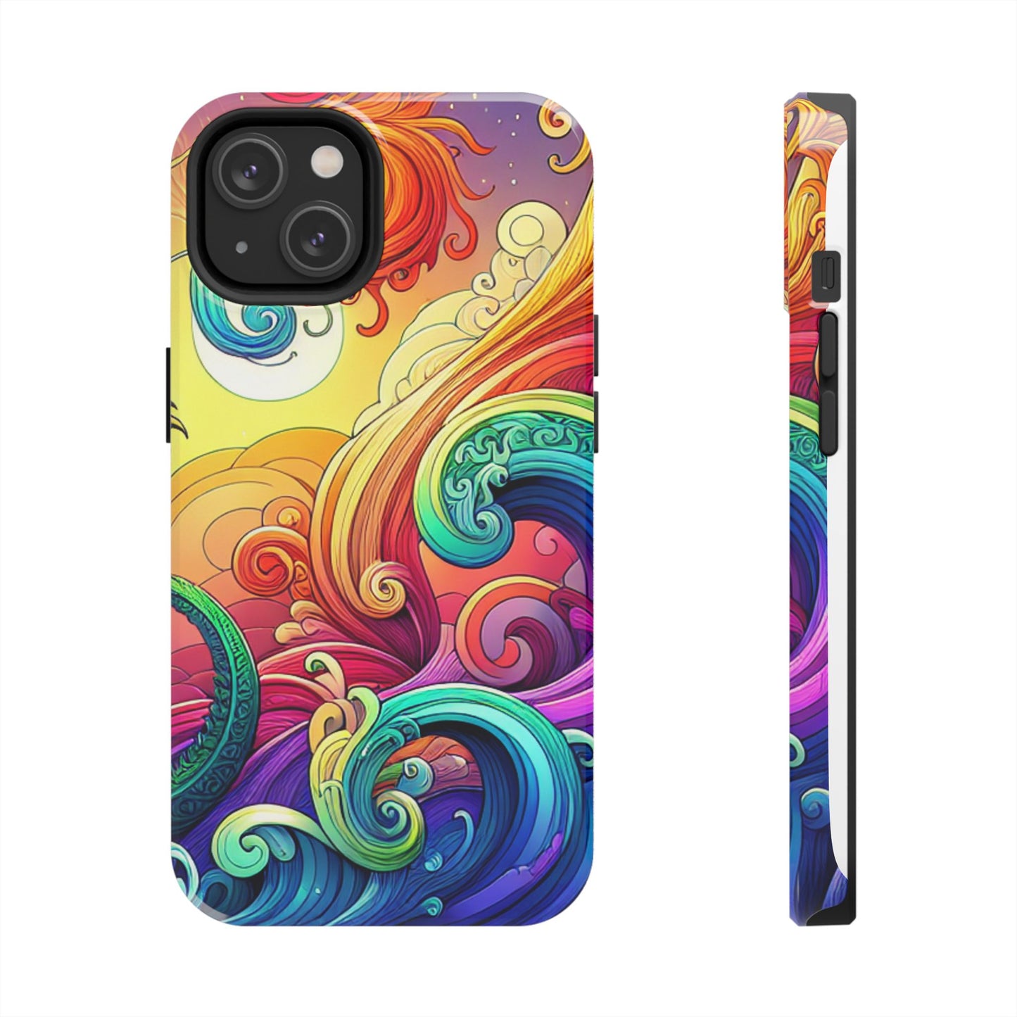 Fantasy Ocean Waves Tough Phone Case - Colorful Protective Cover - for iPhone