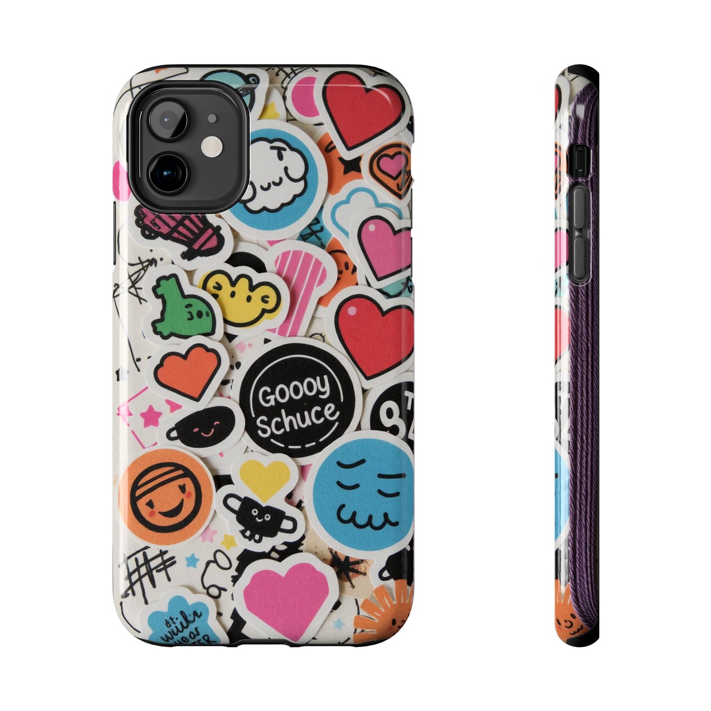 Colorful Stickers Phone Case - Fun & Trendy Tough Phone Cases