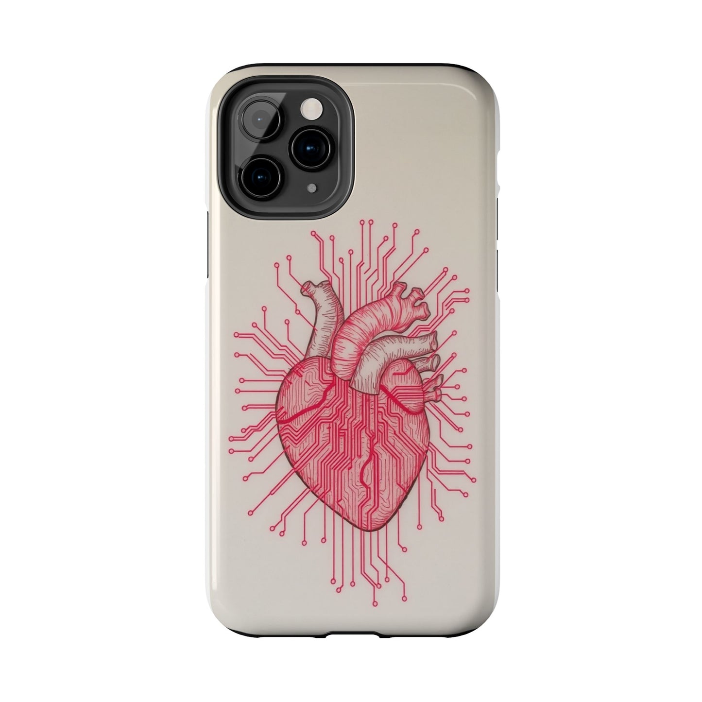 Heart Circuit Tough Phone Case – Unique Tech-Inspired Design for Tech Lovers