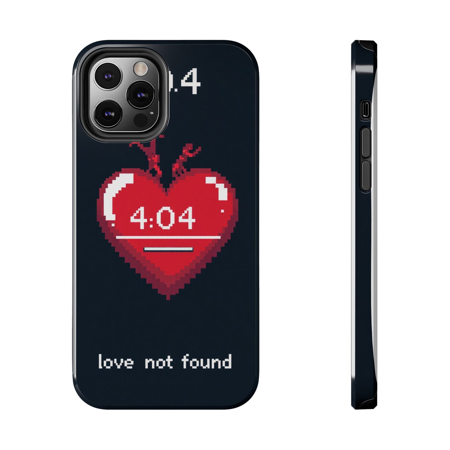 Vintage Pixel Heart Tough Phone Case - "404 Love Not Found" Design