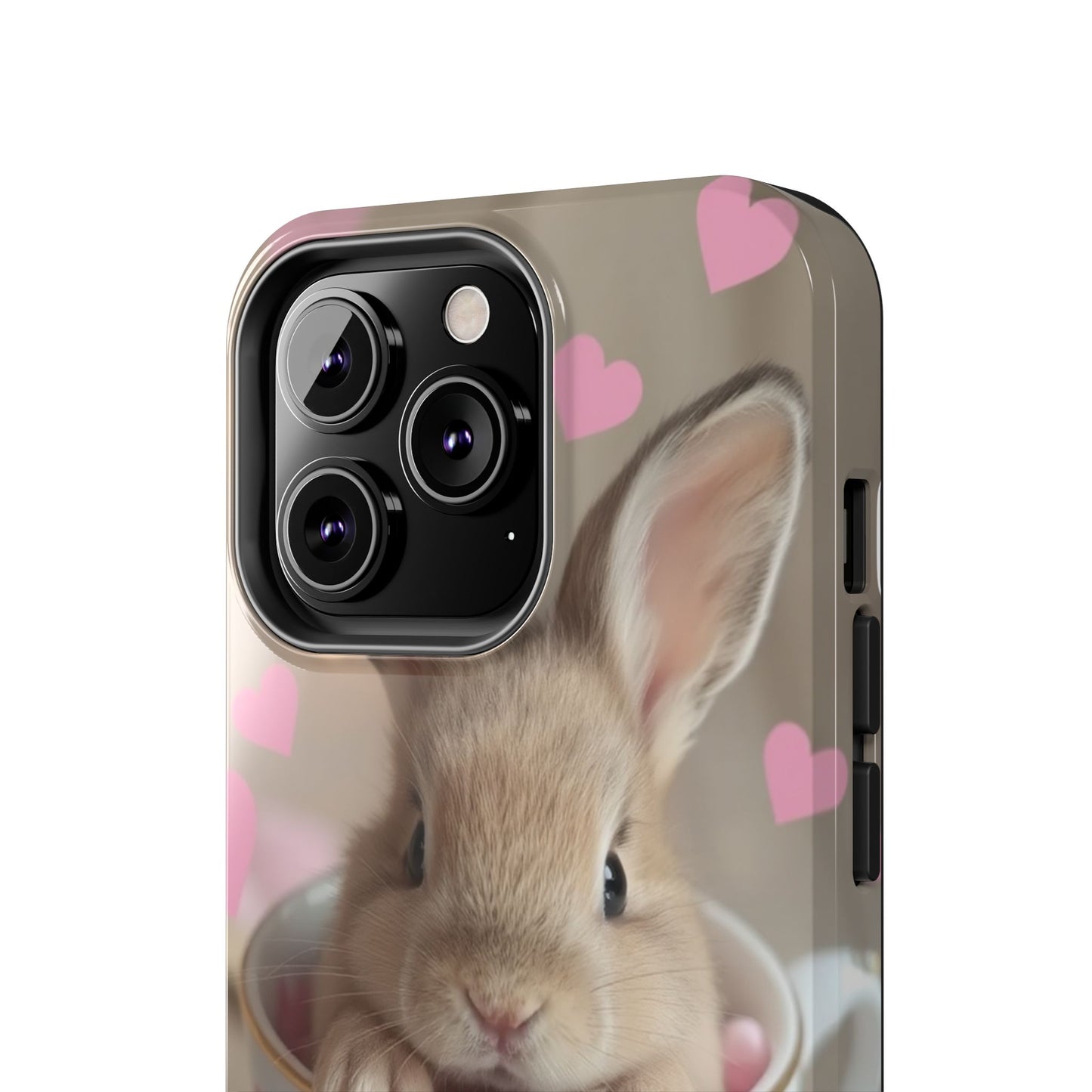 Adorable Bunny Phone Case with Heart Design - Cute Gift for Animal Lovers