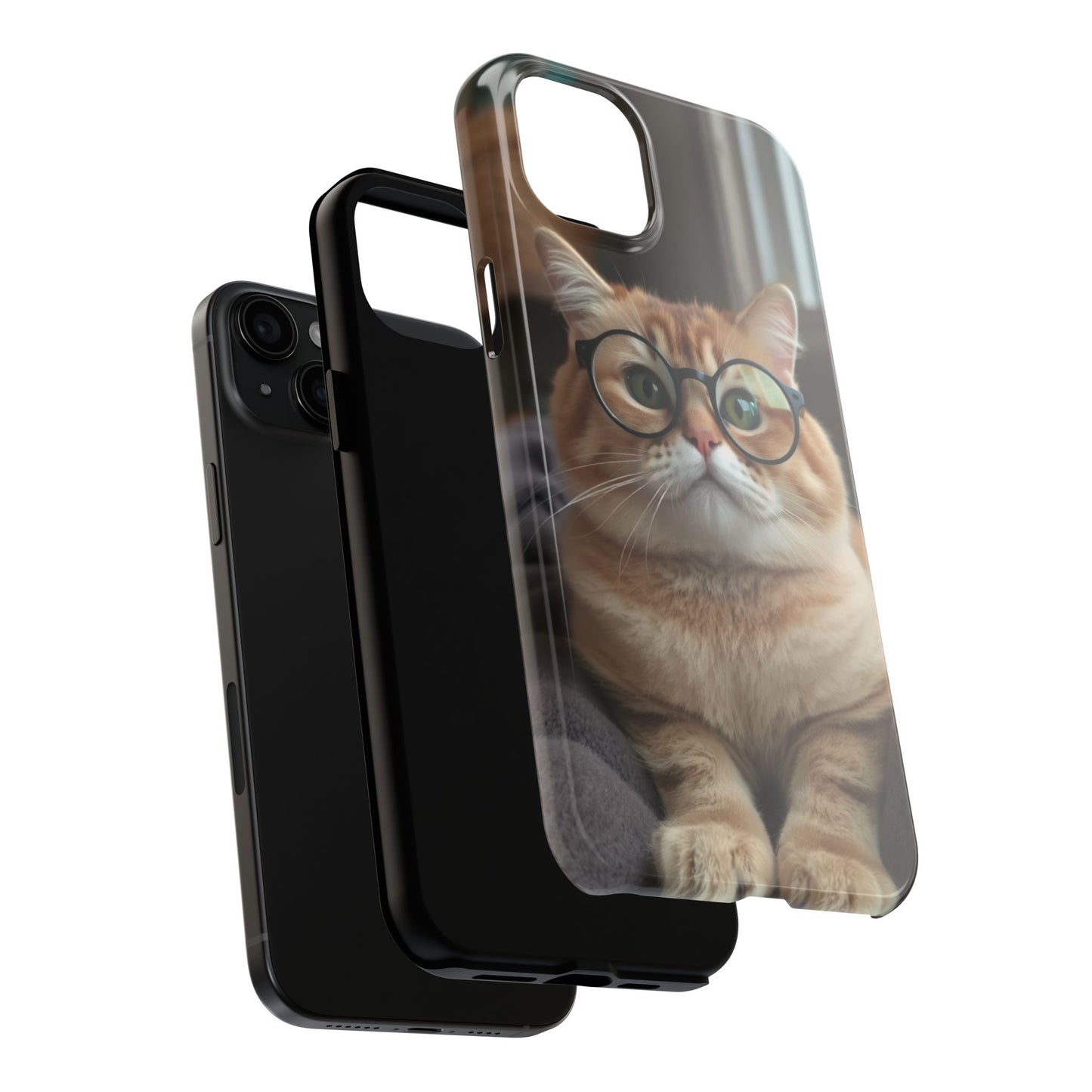 Cute Cat Glasses Tough Phone Case - Fun & Stylish Protection for Cat Lovers