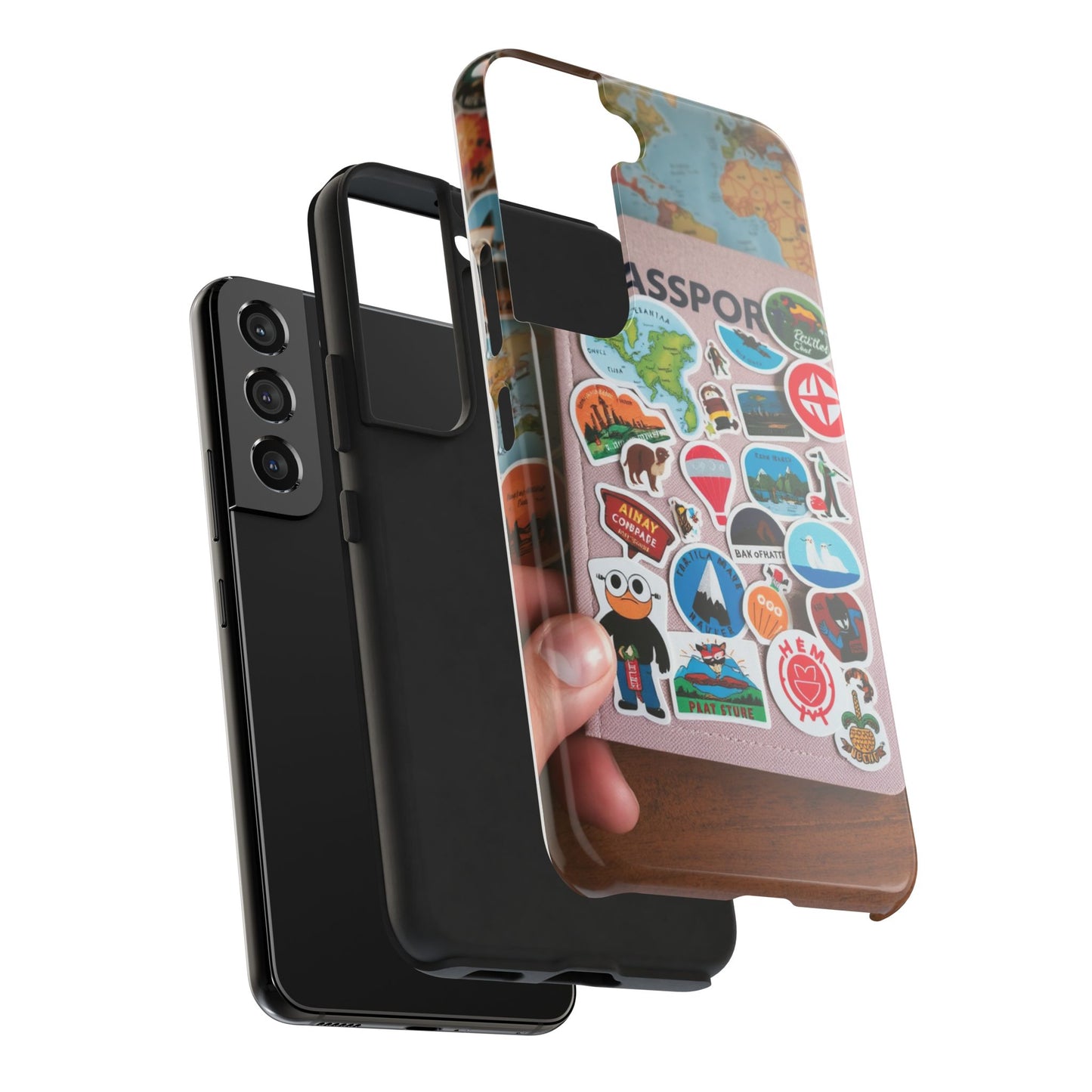 Adventure Stickers Phone Case - Tough Protection for Travel Lovers