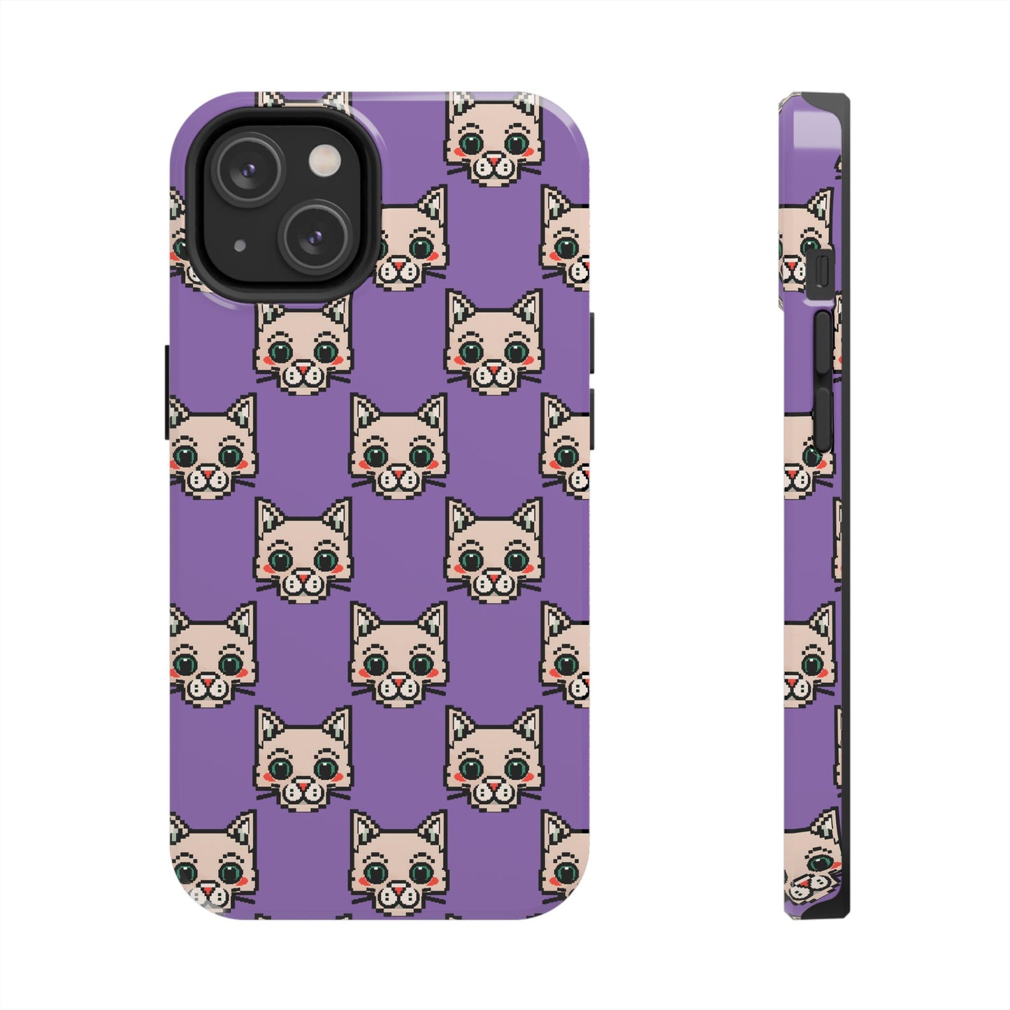 Cute Pixel Cat Tough Phone Case – Fun and Durable Protection for Cat Lovers - for iPhone