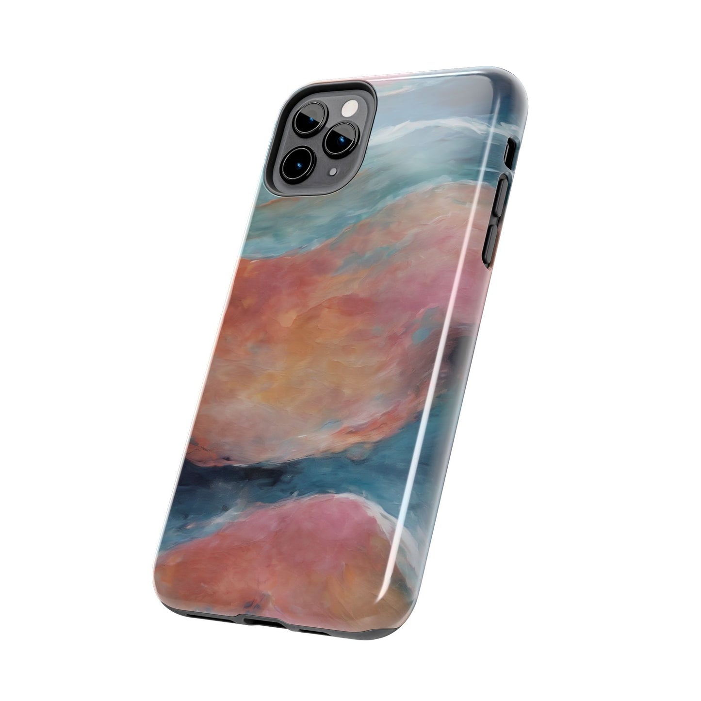 Artistic Painted Sea Tough Phone Case - Abstract Waves Design - for iPhone