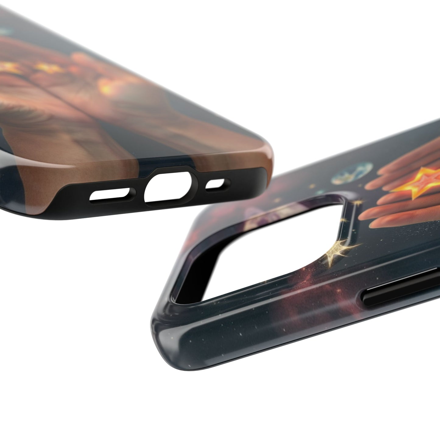 Galaxy Hands Tough Phone Case - Celestial Design for Star Lovers