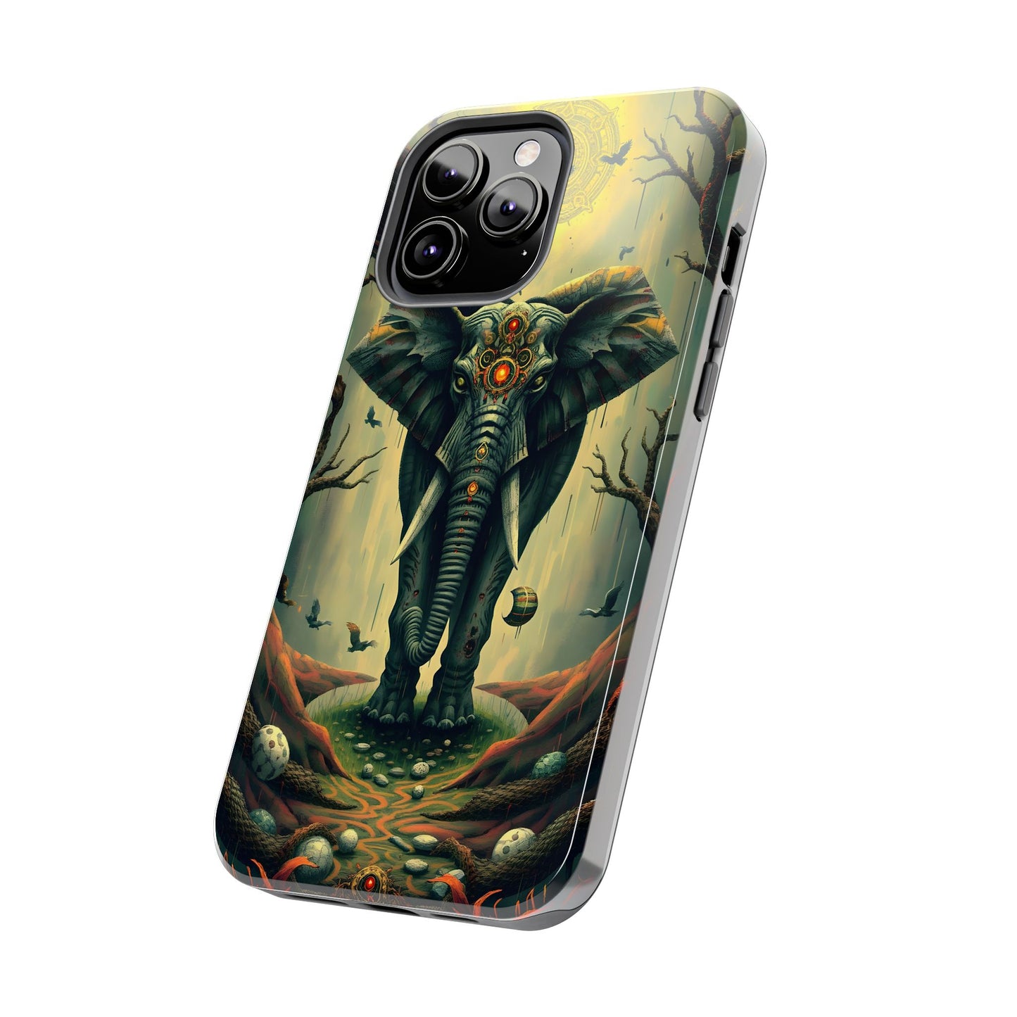 Mystical Forest Elephant Tough Phone Case | Vibrant Design for Nature Lovers - for iPhone